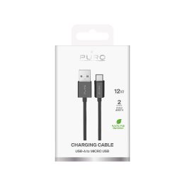 Įkrovimo ir duomenų perdavimo laidas juodas 2 m USB-A į microUSB