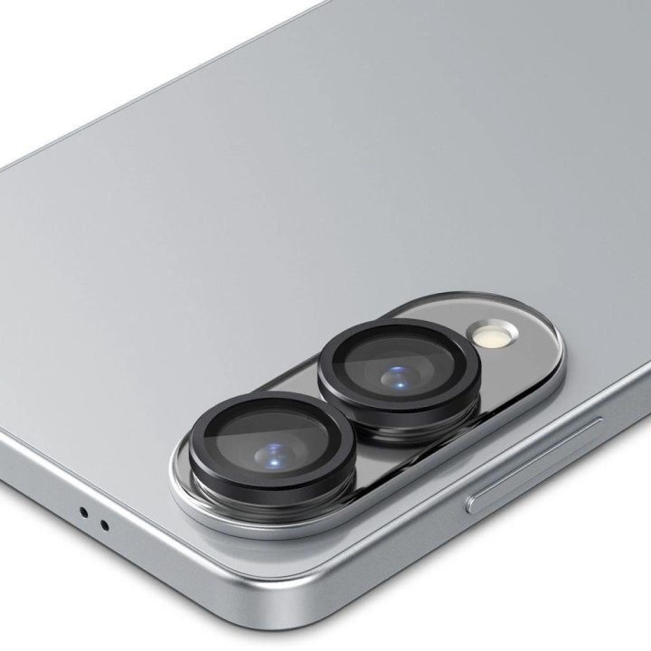 Juodas kameros stikliukas Samsung Galaxy S25 Edge telefonui Spigen (2 vnt.)