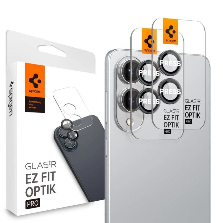 Juodas kameros stikliukas Samsung Galaxy S25 Edge telefonui Spigen (2 vnt.)