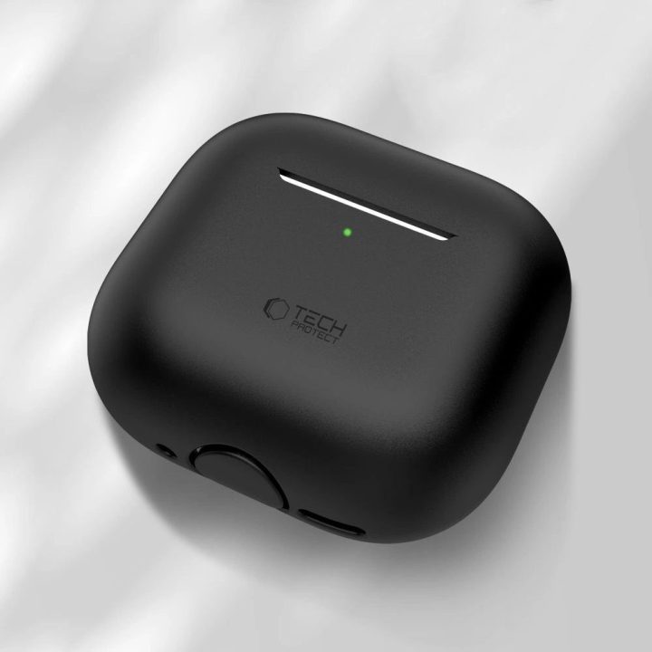 Juodas silikoninis dėklas AirPods 4 ausinėms
