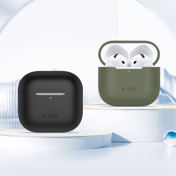 Juodas silikoninis dėklas AirPods 4 ausinėms