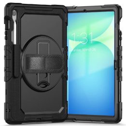 Apsauginis juodas dėklas Samsung Galaxy Tab S10 FE+ planšetei