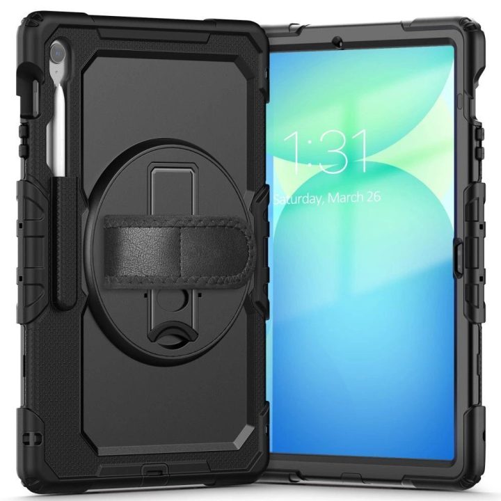 Apsauginis juodas dėklas Samsung Galaxy Tab S10 FE+ planšetei