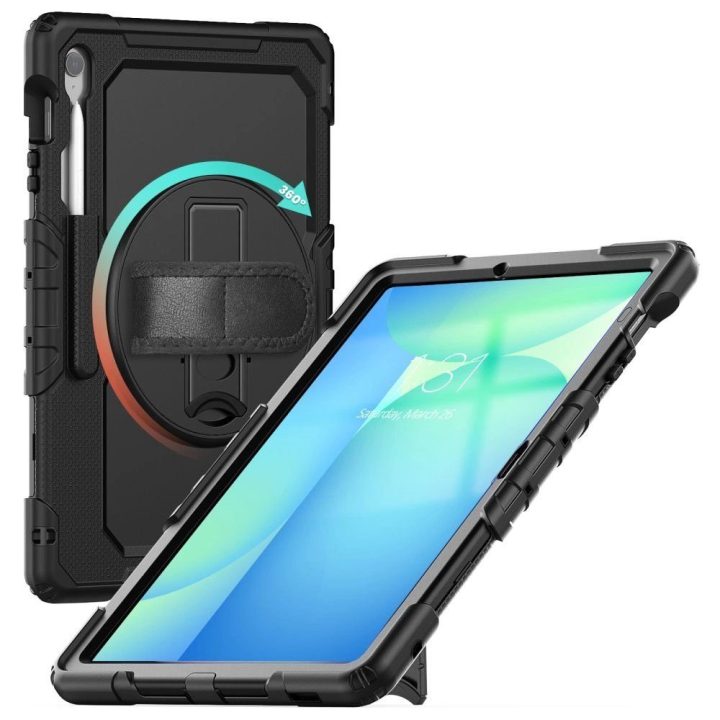 Apsauginis juodas dėklas Samsung Galaxy Tab S10 FE+ planšetei