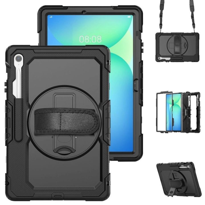 Apsauginis juodas dėklas Samsung Galaxy Tab S10 FE+ planšetei