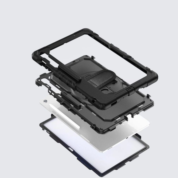 Apsauginis juodas dėklas Samsung Galaxy Tab S10 FE+ planšetei