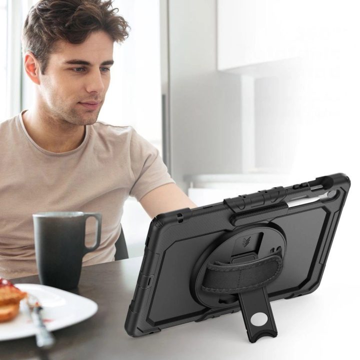 Apsauginis juodas dėklas Samsung Galaxy Tab S10 FE+ planšetei