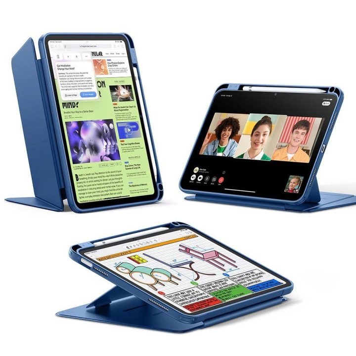 Mėlynas iPad 10.9 / 11 dėklas su atrama ESR Flip Hybrid