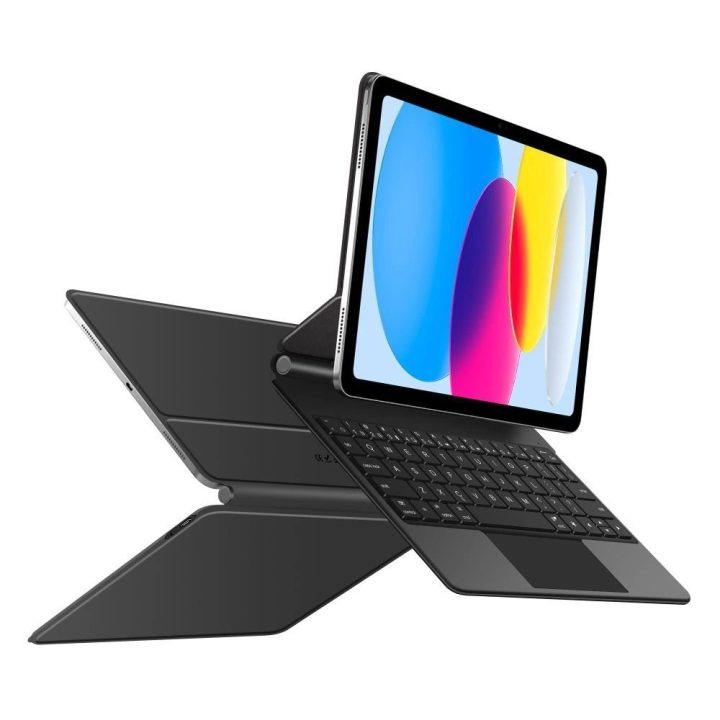 Juodas magnetinis iPad dėklas su klaviatūra 10.9–11