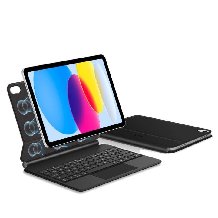 Juodas magnetinis iPad dėklas su klaviatūra 10.9–11