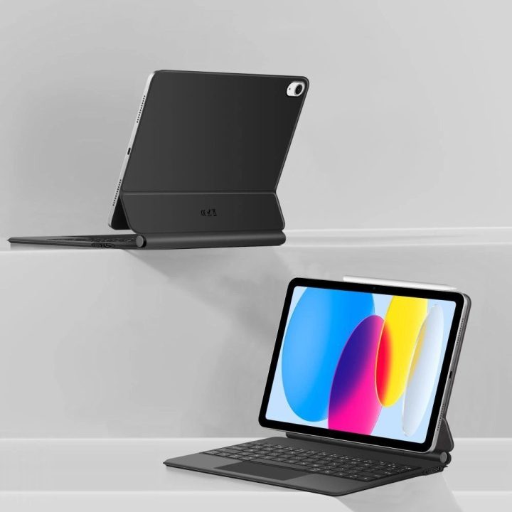 Juodas magnetinis iPad dėklas su klaviatūra 10.9–11