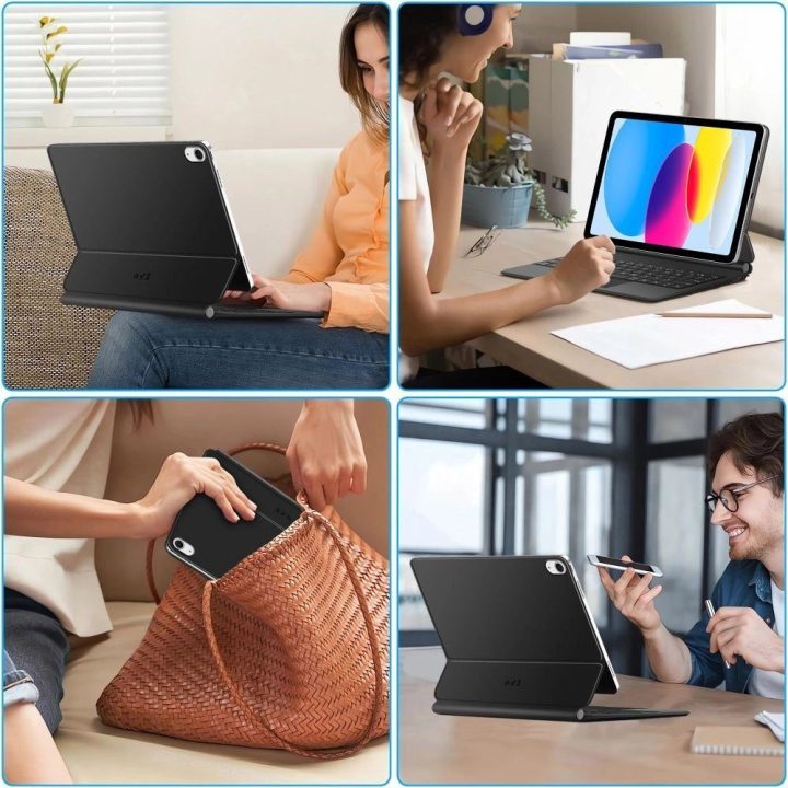 Juodas magnetinis iPad dėklas su klaviatūra 10.9–11