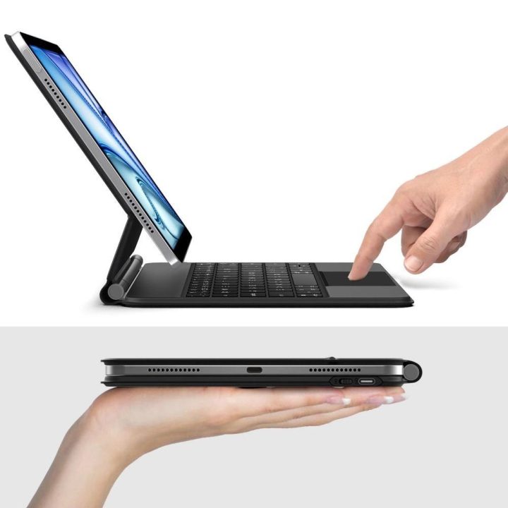 Juodas magnetinis iPad Air dėklas su klaviatūra