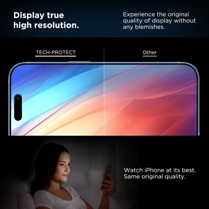 Grūdinto stiklo apsaugos rinkinys iPhone 15/16, 2 vnt,