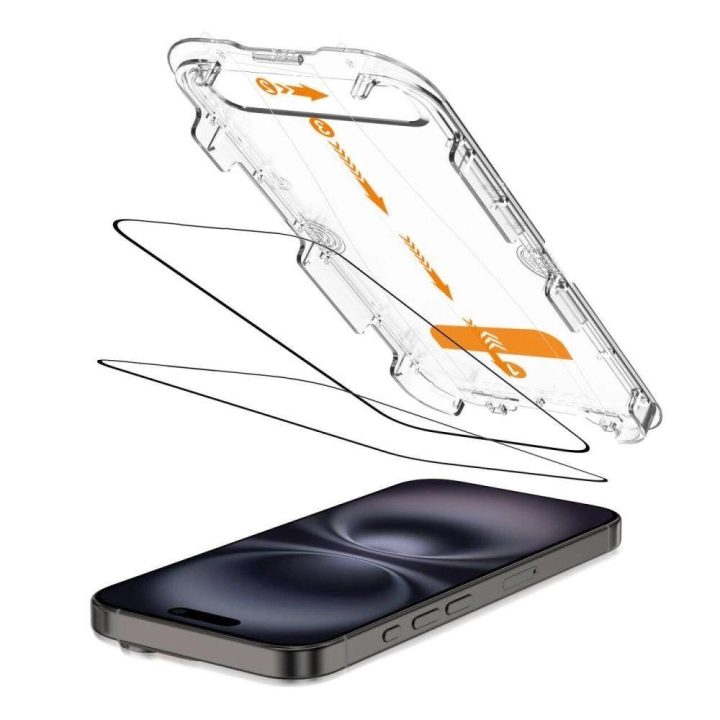 Grūdinto stiklo apsaugos rinkinys iPhone 15/16, 2 vnt,