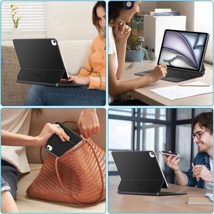 Juodas magnetinis dėklas su klaviatūra iPad Pro 12.9 / Air 13