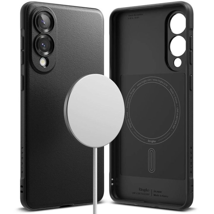 Magnetinis juodas dėklas Samsung Galaxy S25 Edge telefonui