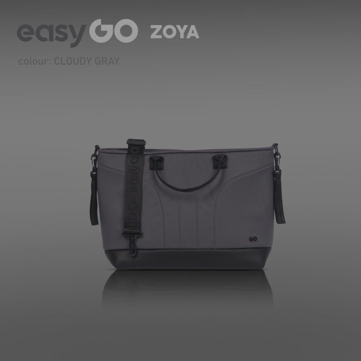 Vežimėlio krepšys pilkas su dirželiu kasdienai EASY GO ZOYA