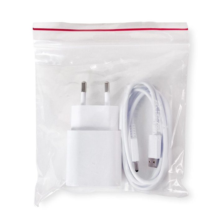 Sieninis įkroviklis su MicroUSB laidu, baltas, 8W, Samsung