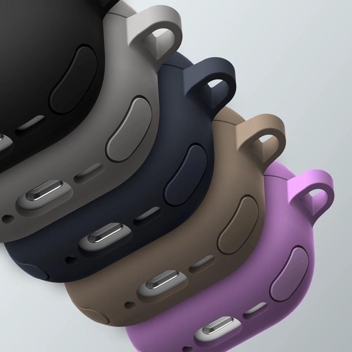 Apsauginis juodas dėklas AirPods 4 ausinėms iš silikono AmazingThing