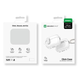 Permatomas silikoninis dėklas AirPods Pro 2 su karabinu AmazingThing