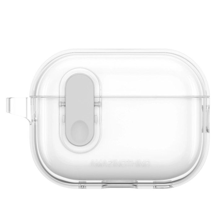 Permatomas silikoninis dėklas AirPods Pro 2 su karabinu AmazingThing
