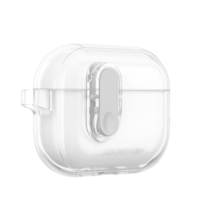Permatomas silikoninis dėklas AirPods Pro 2 su karabinu AmazingThing