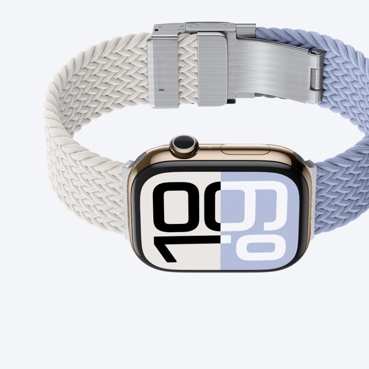 Laikrodžio dirželis Apple Watch 45–49 mm, pynimo, mėlynas/kūno AmazingThing