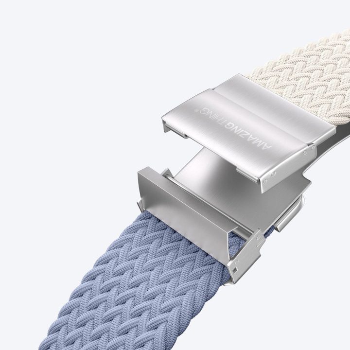 Laikrodžio dirželis Apple Watch 45–49 mm, pynimo, mėlynas/kūno AmazingThing