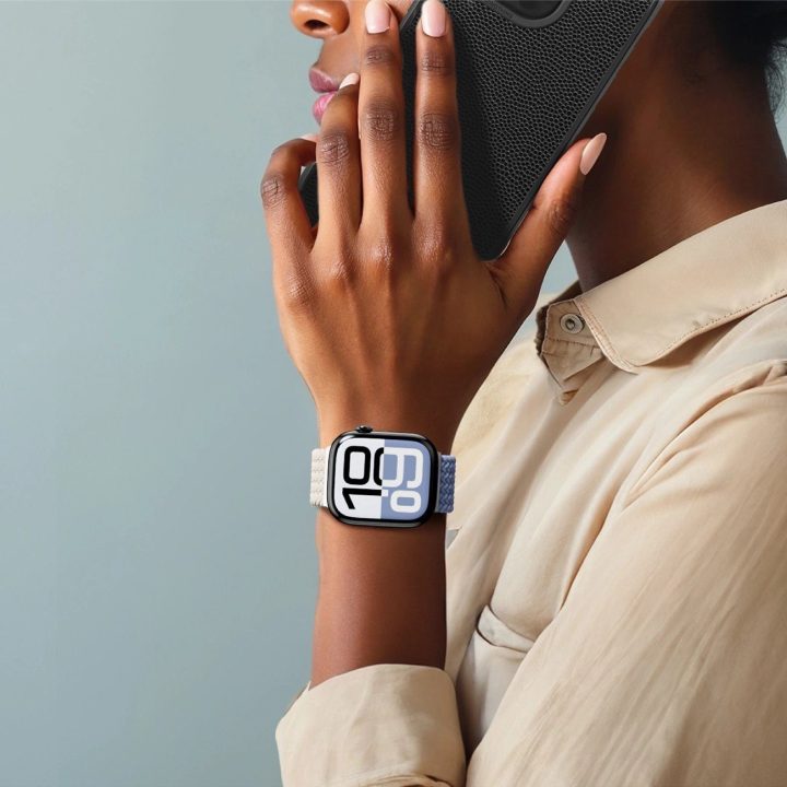 Laikrodžio dirželis Apple Watch 45–49 mm, pynimo, mėlynas/kūno AmazingThing