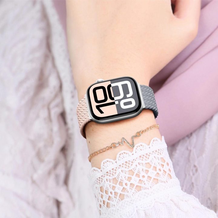 Išmaniojo laikrodžio dirželis Apple Watch 42mm rožinis-pilkas 2 vnt. AmazingThing