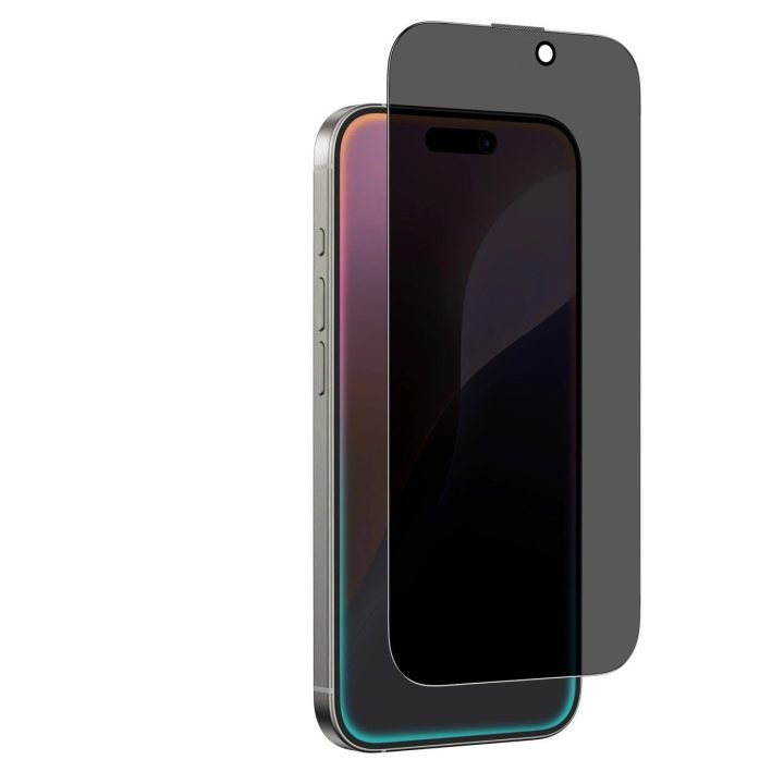 Grūdintas privatumo stiklas iPhone 16 su apsauga nuo įbrėžimų AmazingThing