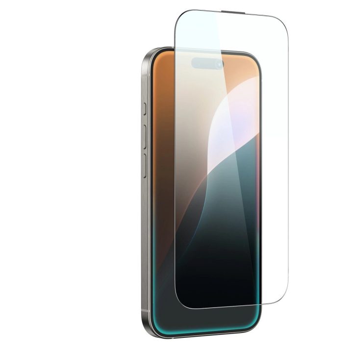 Grūdintas stiklas iPhone 16 Pro ekranui su apsauga AmazingThing