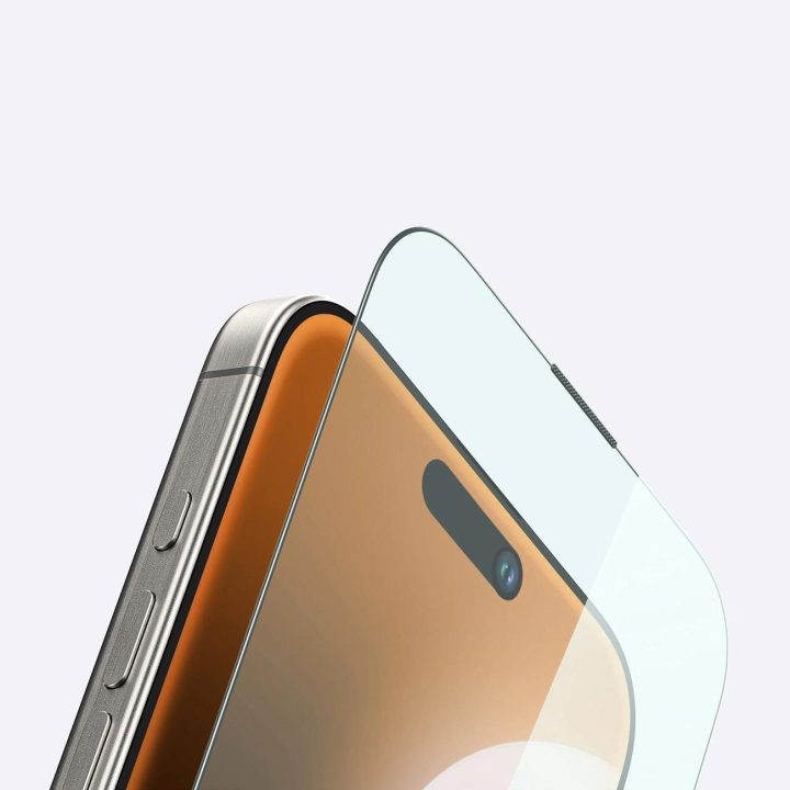 Grūdintas stiklas iPhone 16 Pro Max ekranui su apsauga AmazingThing