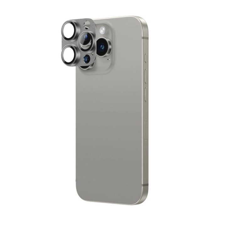 Apsauginis pilkas kamerų stiklas iPhone 16 Pro su grūdintu lęšiu AmazingThing