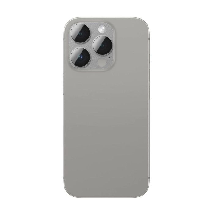Apsauginis pilkas kamerų stiklas iPhone 16 Pro su grūdintu lęšiu AmazingThing