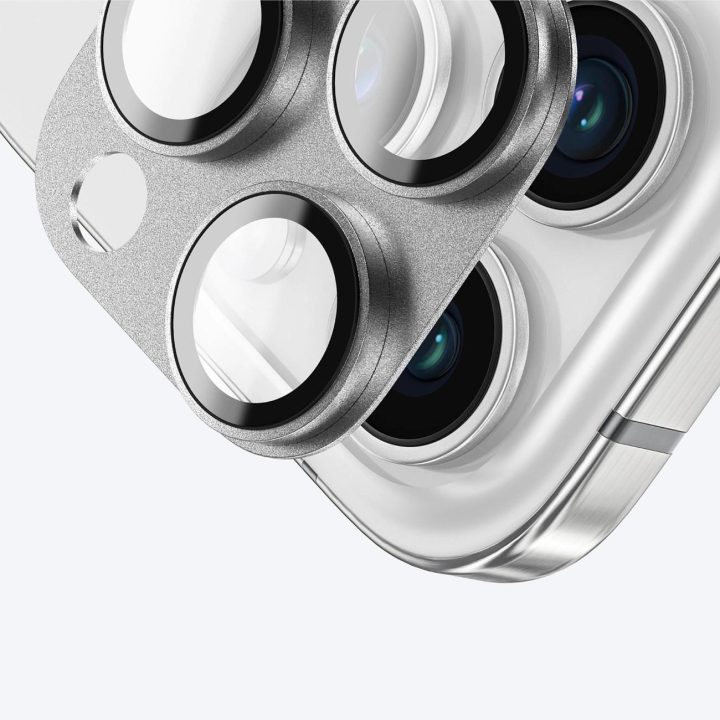 Apsauginis pilkas kamerų stiklas iPhone 16 Pro su grūdintu lęšiu AmazingThing