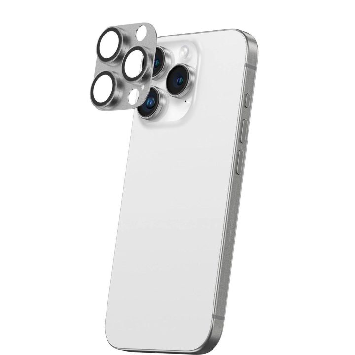 Apsauginis pilkas kamerų stiklas iPhone 16 Pro su grūdintu lęšiu AmazingThing