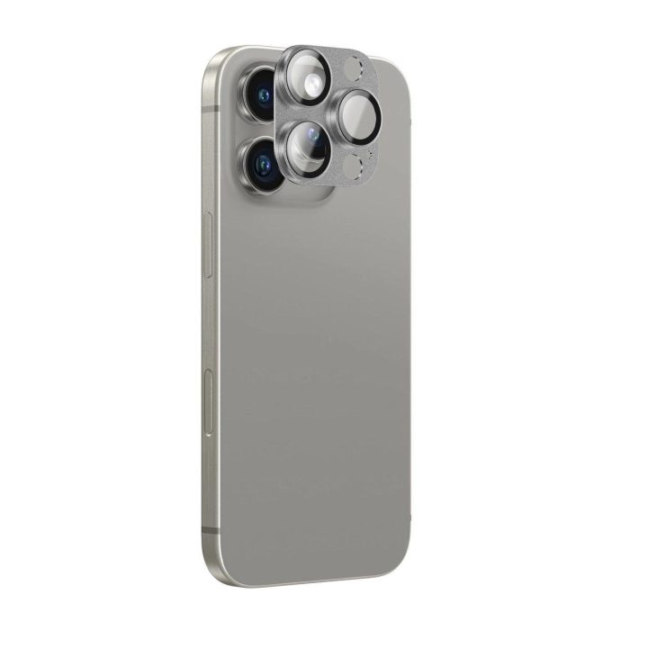 Apsauginis pilkas kamerų stiklas iPhone 16 Pro su grūdintu lęšiu AmazingThing