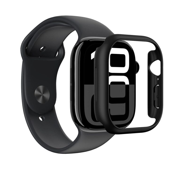 Apsauginis juodas Apple Watch 46mm dėklas Minimal AmazingThing