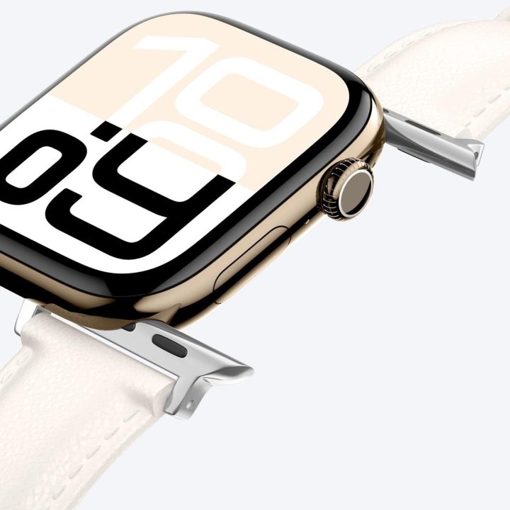 Odinė smėlio spalvos apyrankė Apple Watch 45–49 mm AmazingThing