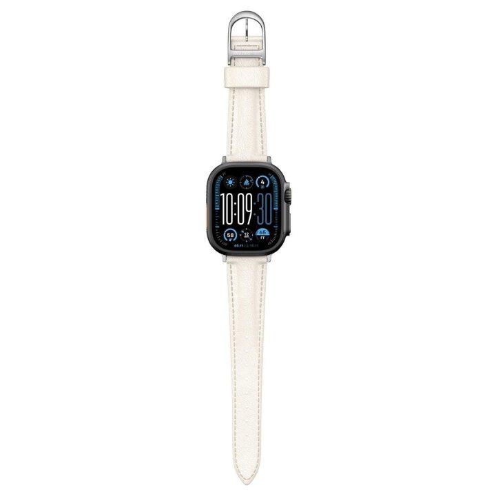Odinė smėlio spalvos apyrankė Apple Watch 45–49 mm AmazingThing