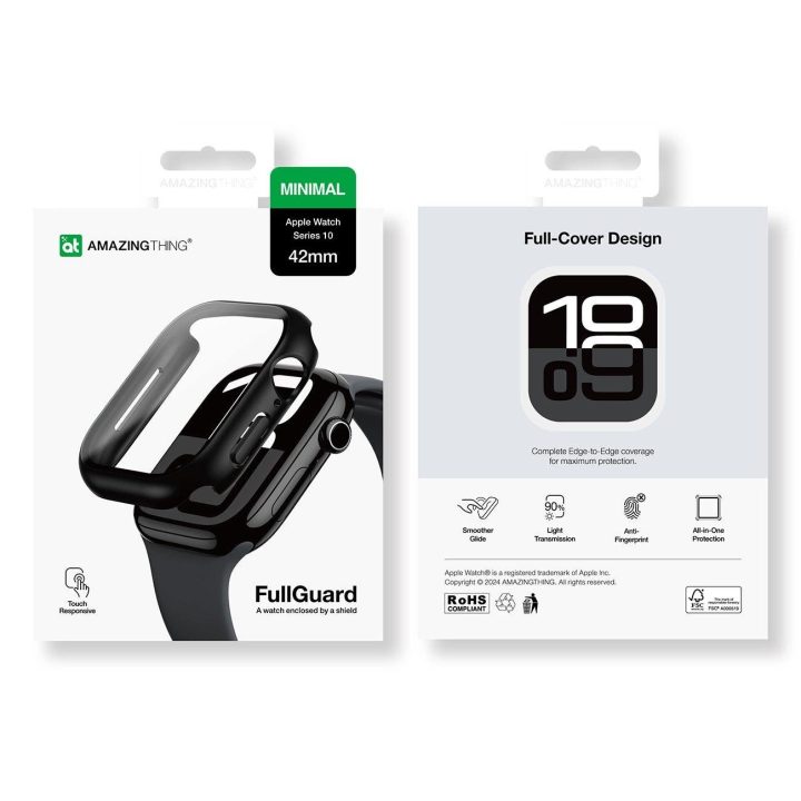 Apsauginis stikliukas laikrodžiui Apple Watch 42mm juodas AmazingThing