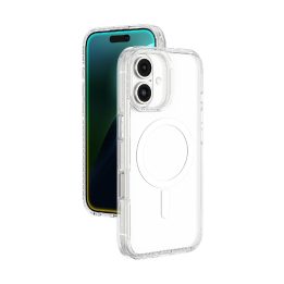Permatomas magnetinis telefono dėklas iPhone 16 su žiedu AmazingThing