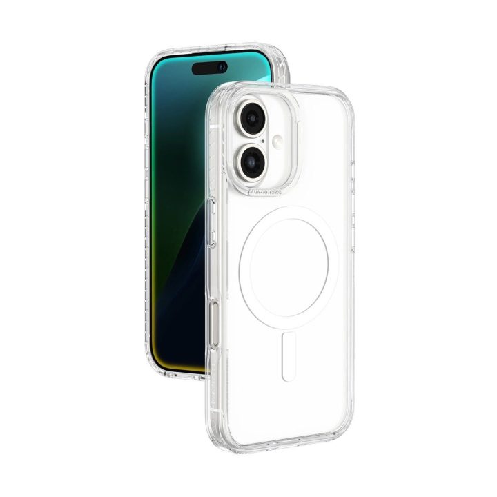 Permatomas magnetinis telefono dėklas iPhone 16 su žiedu AmazingThing