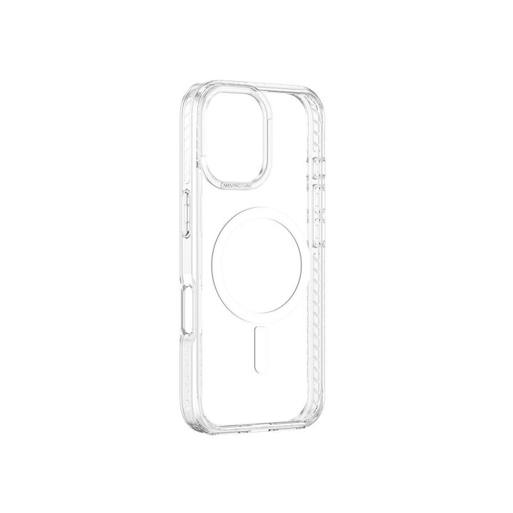 Permatomas magnetinis telefono dėklas iPhone 16 su žiedu AmazingThing