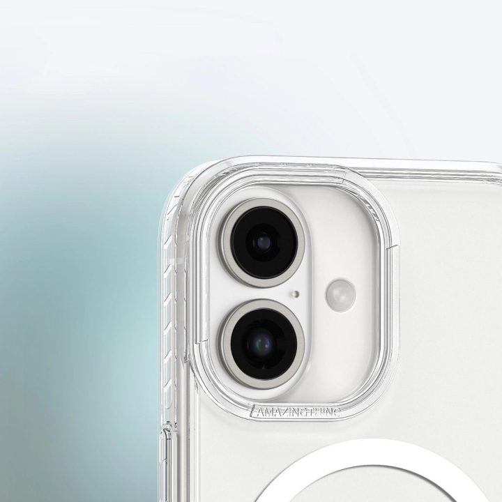 Permatomas magnetinis telefono dėklas iPhone 16 su žiedu AmazingThing