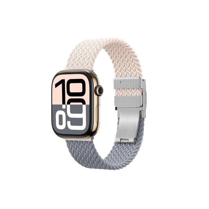 Laikrodžio dirželis Apple Watch rožinis-pilkas nailoninis rinkinys AmazingThing