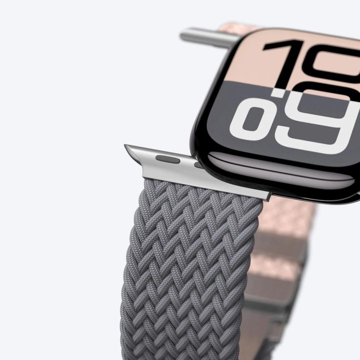 Laikrodžio dirželis Apple Watch rožinis-pilkas nailoninis rinkinys AmazingThing