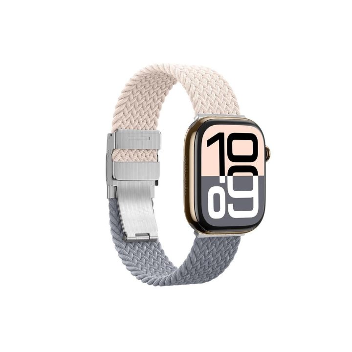 Laikrodžio dirželis Apple Watch rožinis-pilkas nailoninis rinkinys AmazingThing